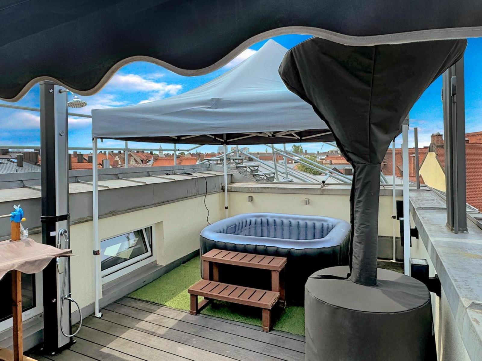 6 Zimmer Maisonette-Penthouse Pool Dachterrasse Luxus Μόναχο Εξωτερικό φωτογραφία